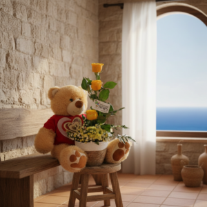 3 rosas+oso Te quiero