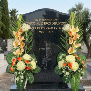 Bucaro artificial cementerio tono crema