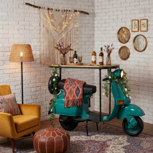 Barra botellero moto vespa de metal