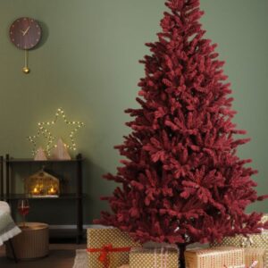 Abeto Navideño Artificial  Rojo/ Granate 1.80 mtrs