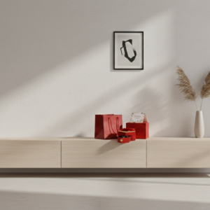 Collar y rosa Caja Rojo