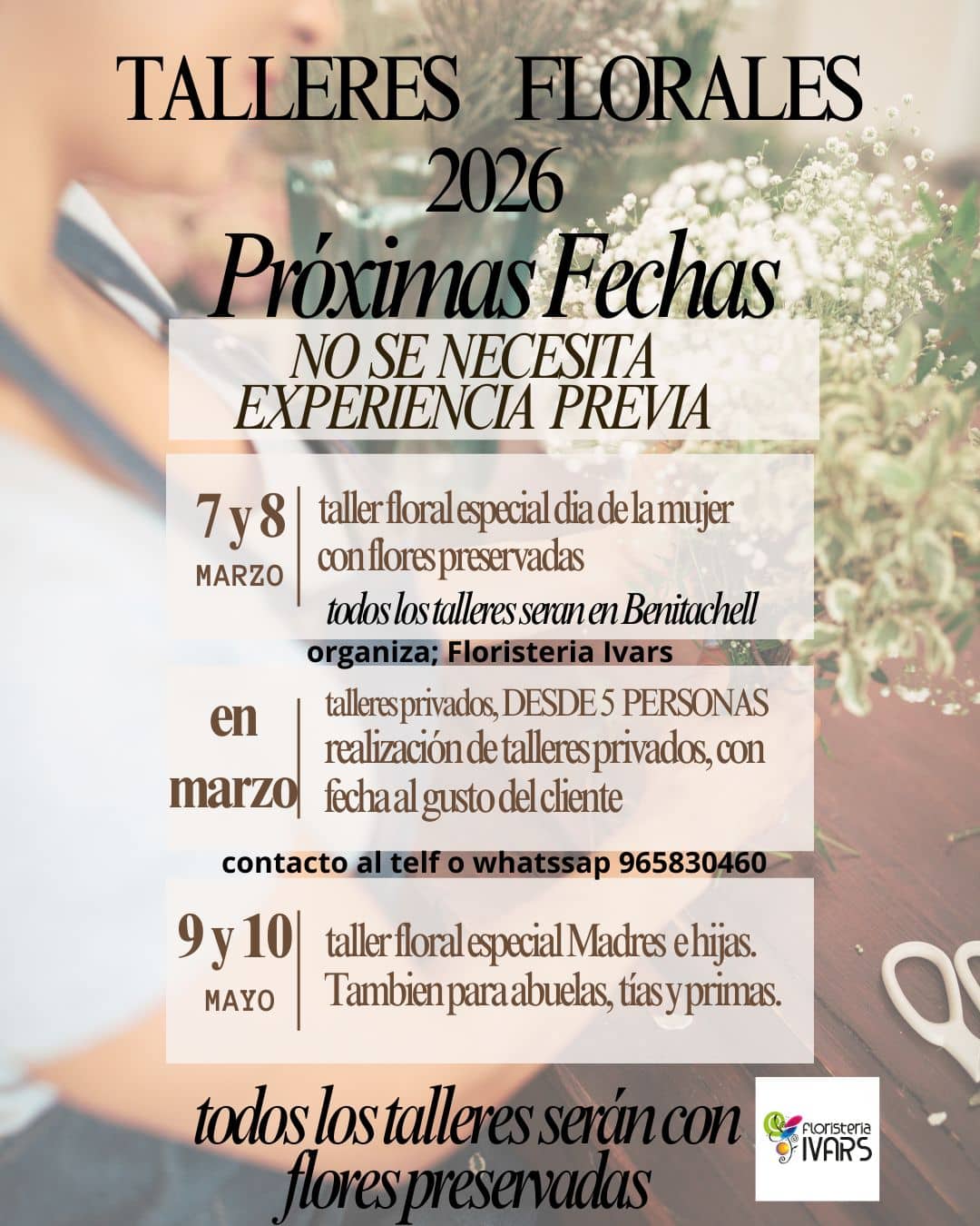TALLERES FLORALES 2026 EN ALICANTE