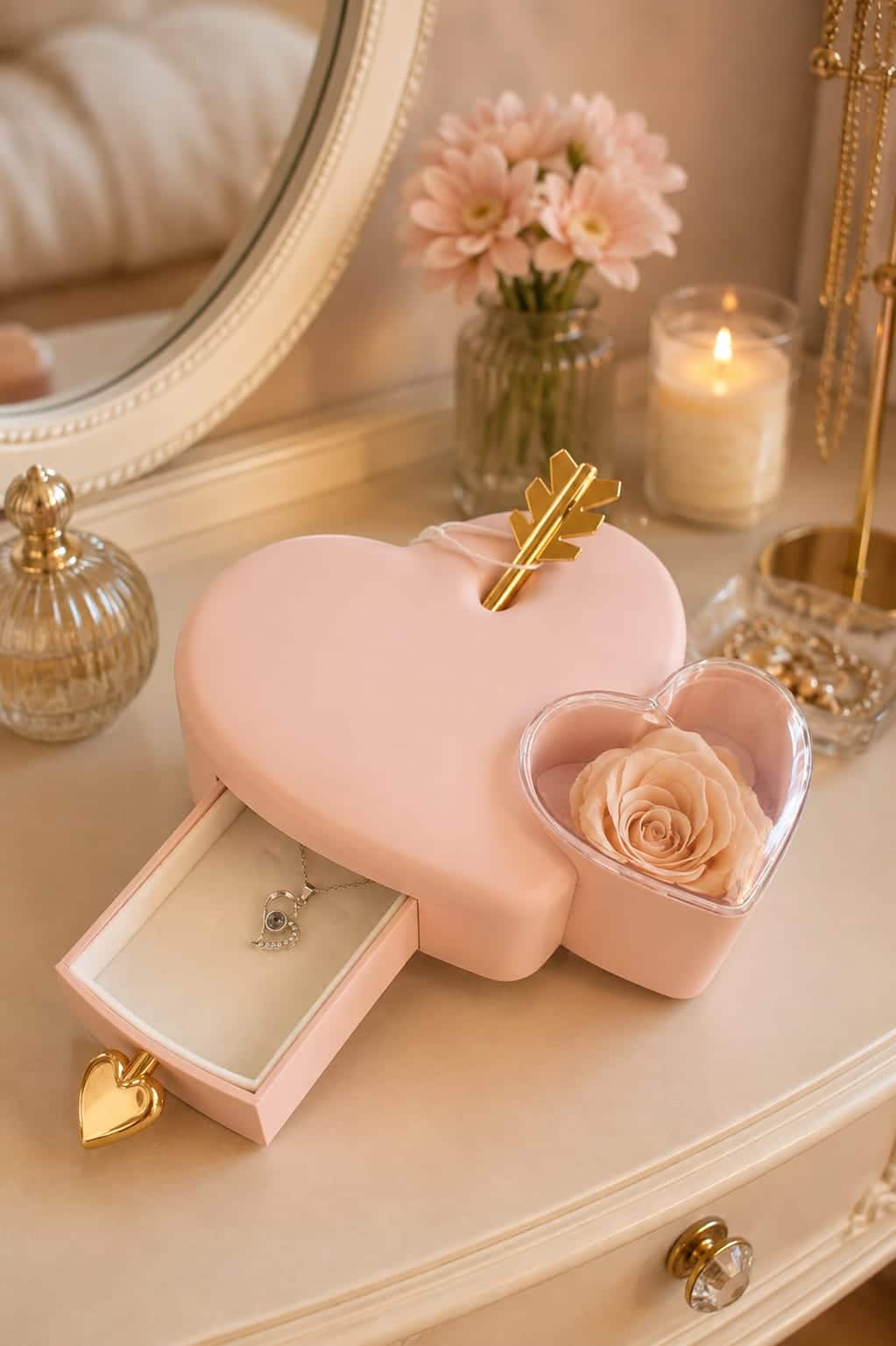 CAJA CORAZON ROSA ETERNA - Imagen 2