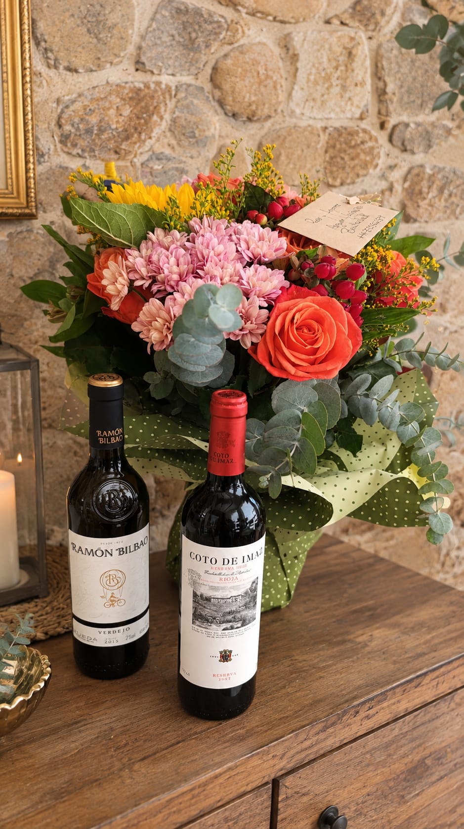 Flores + vino